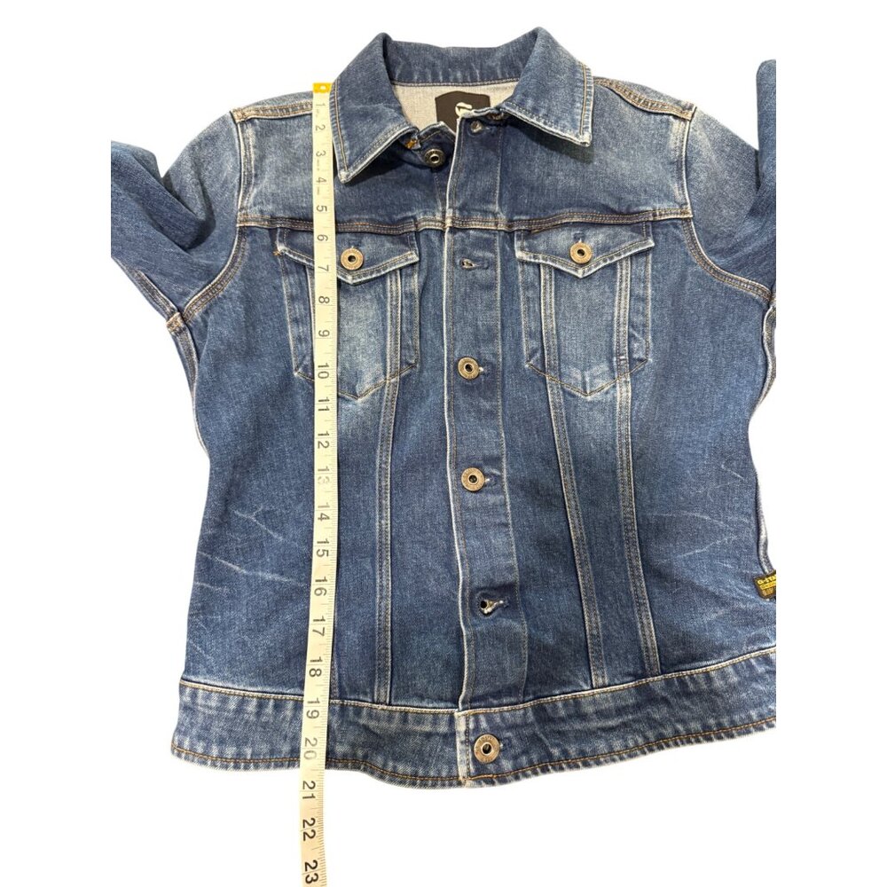 G-Star Raw Denim Jacket Elto Pure Stretch Slim Blue Button-Up Size M NEW - Picture 7 of 8